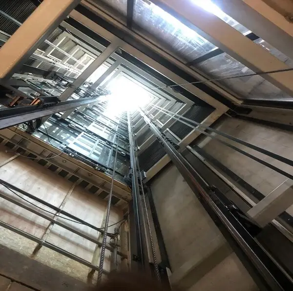 Ground level view of lift shaft, welding repairs undertaken by 24 Hour Welding