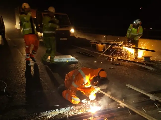 Night time highway repair by 24 Hour Welding team